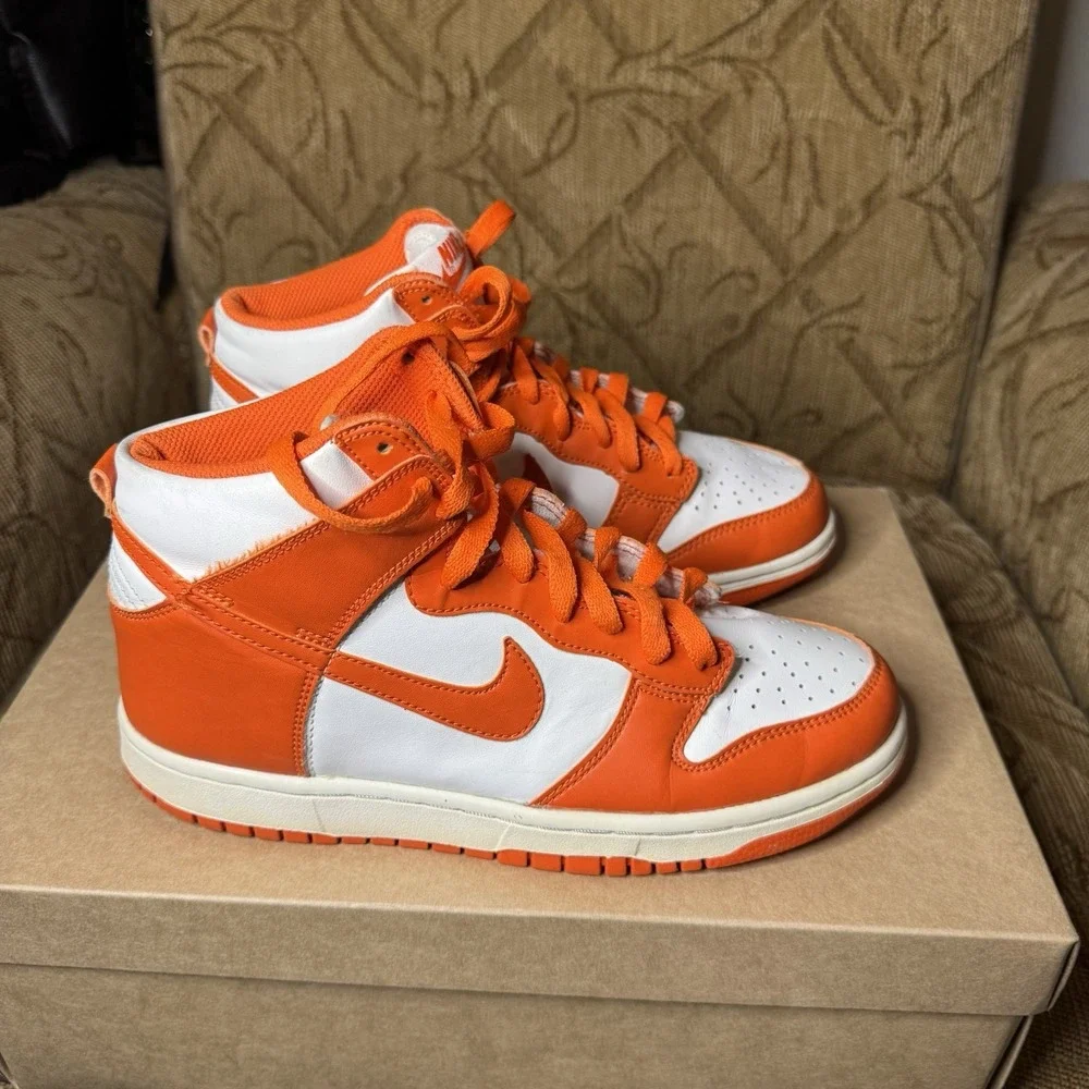 Nike Dunk High SP Syracuse 2021 7Y 8.5W‎ GS DB2179-100 Blaze Orange
